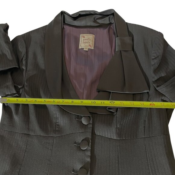 Nanette Lepore Tuxedo Jacket with Bow Lapel Black Size 12 - Picture 12 of 15